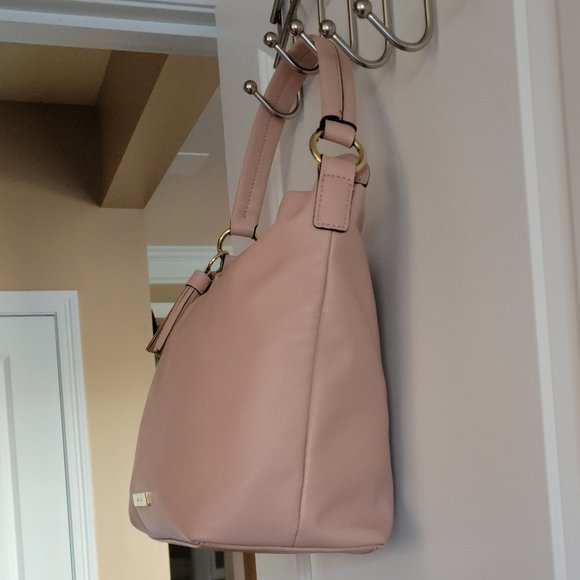 Anne Klein - Pink - Gold Detail - Hobo Crossbody Purse Bag - Picture 10 of 15